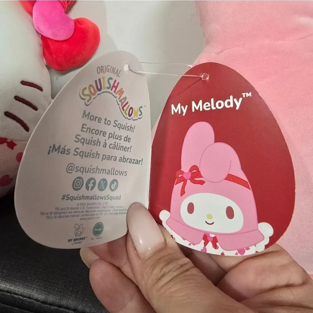 Squishmallows My Melody and Hello Kitty 2025 Valentines Day Release NEW Rare